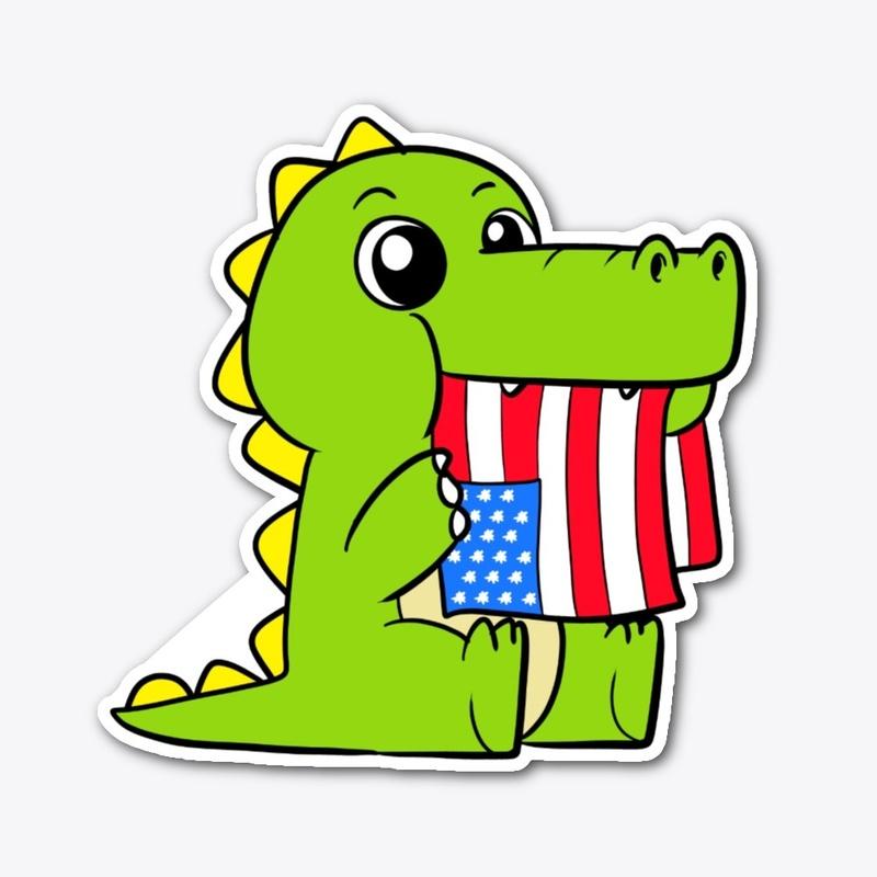 Tasty Freedom Cartoon Dinosaur