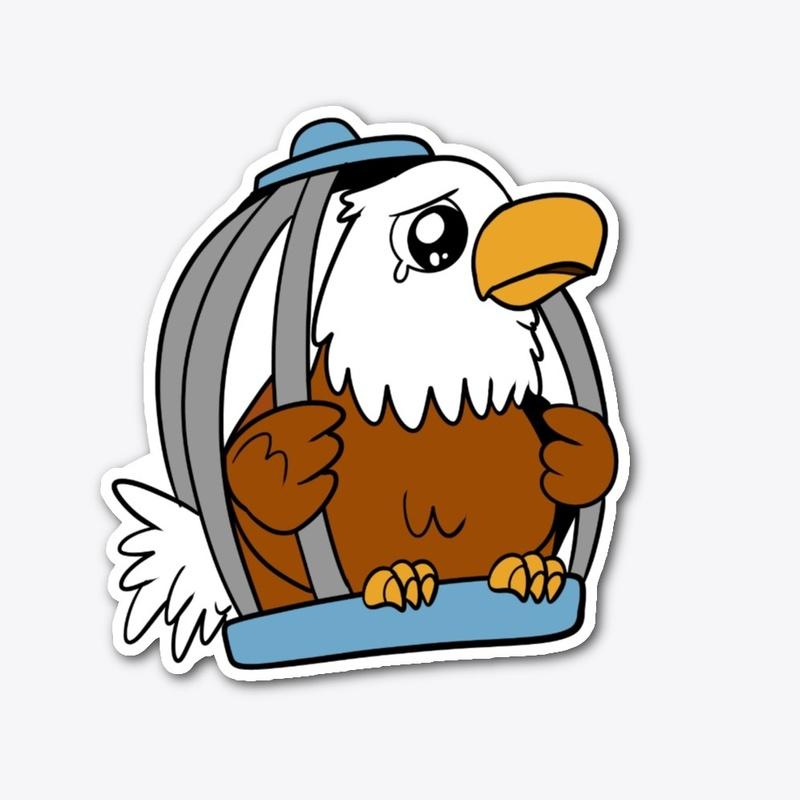 Caged Freedom Cartoon Eagle